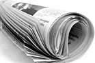 rolled up newspaper